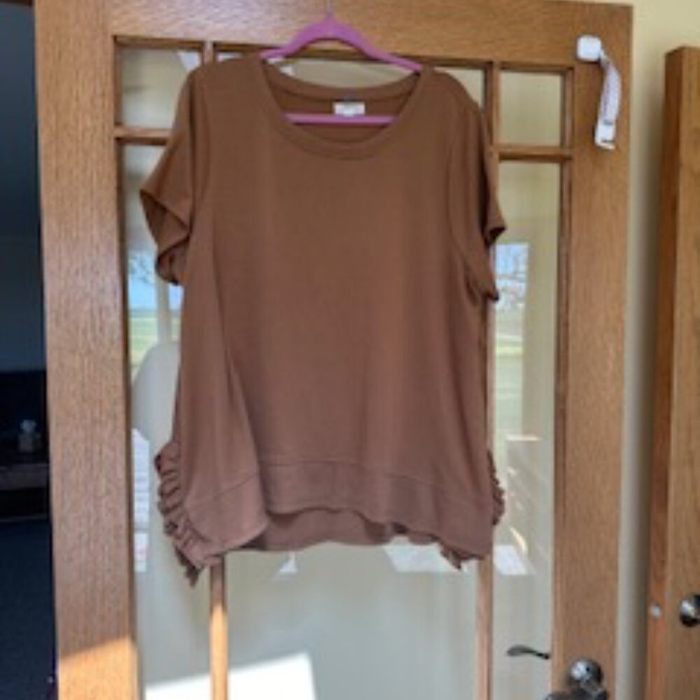 Dressy T-Shirt with Ruffle Detail